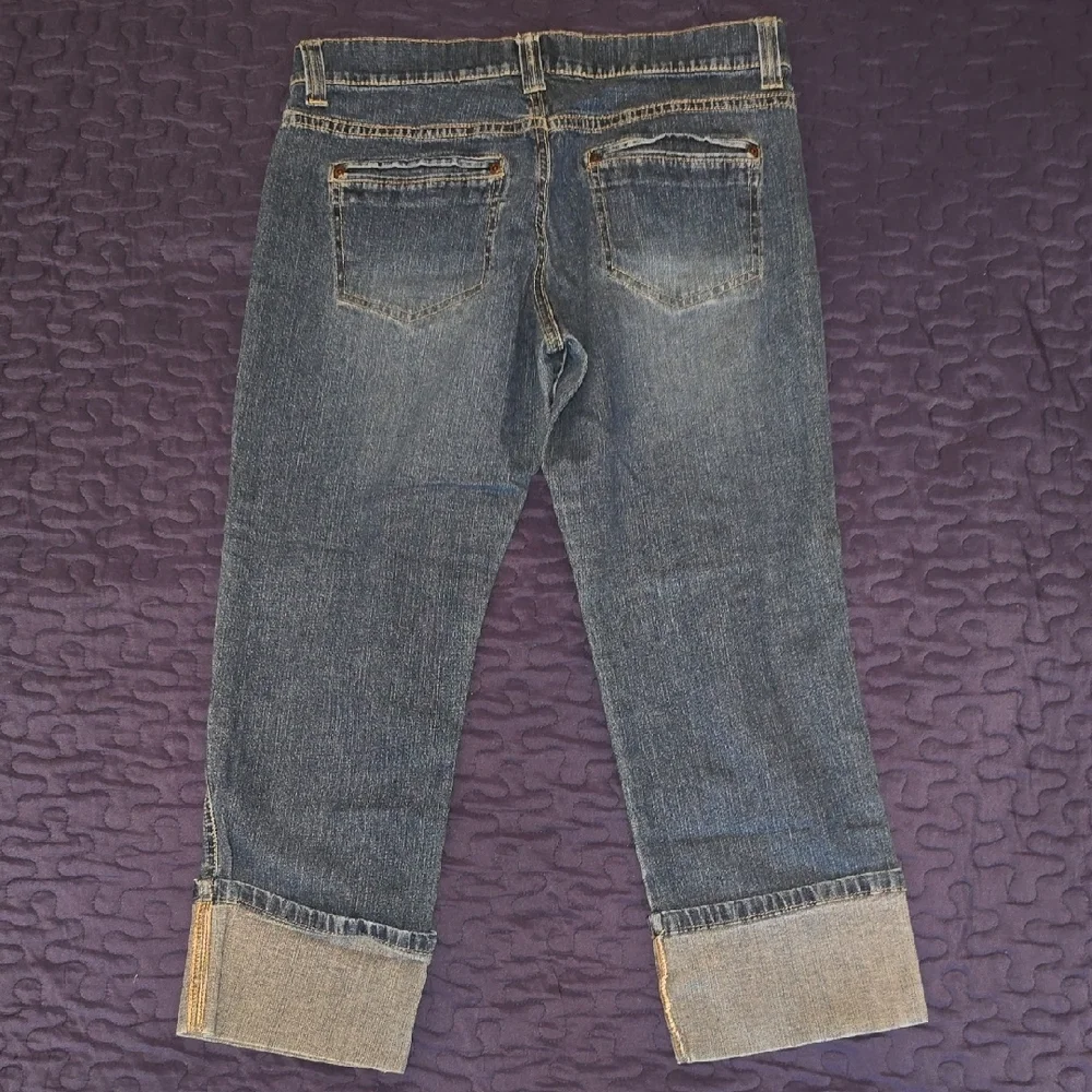 Old Navy Women's Cropped Stretch Capri Blue Jeans Size 8 - Picture 4 of 4